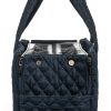 Quilted Blue Pet Carrier Side