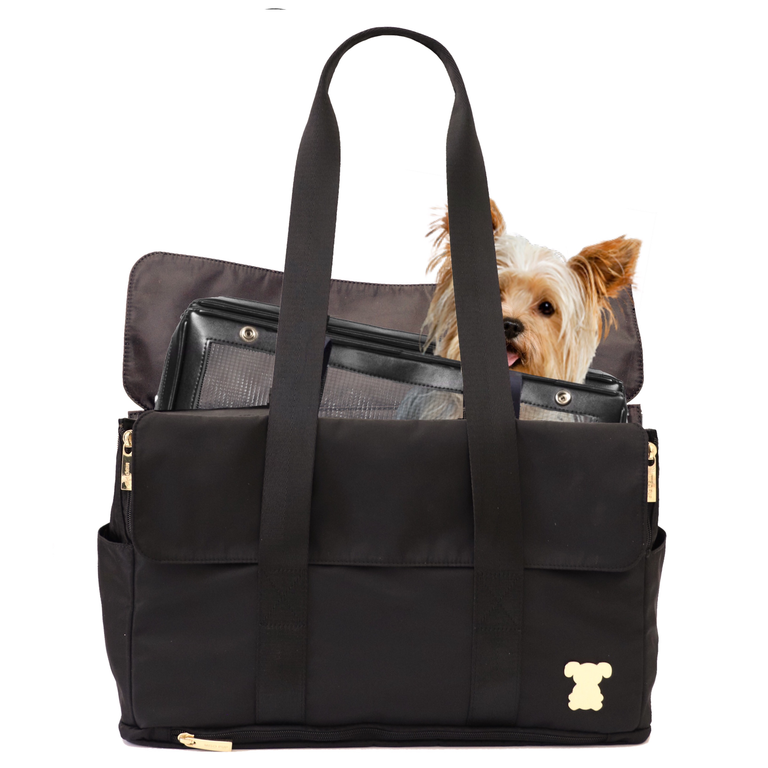 在庫有! Bloomingdale's★Small Dog/Elevator Tote★ブラック RECYCLED SQ SM SHOPPER DR Black Drench Shopper Tote by KURT